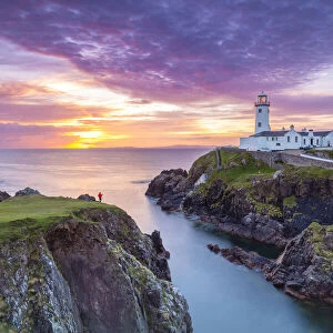 Fanad Head lighthouse at sunrise, County Donegal, Ulster region, Ireland