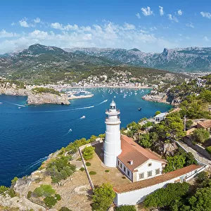 Far des Cap Gros Lighthouse at Port de Soller, Serra de Tramuntana, Mallorca, Balearic Islands, Spain