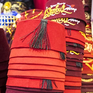 Fes hats, Grand Bazaar, Istanbul, Turkey
