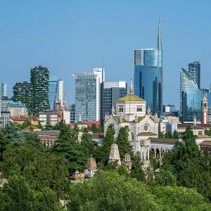 Financial district skyline, Milan, Lombardy, Italy Financial district skyline, Milan, Lombardy, Italy