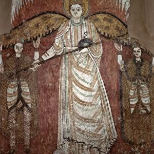 A fine early Coptic wall mural depicting an angel