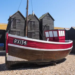 A fishing boat and the net shops - a weather-proof storage for the fishing gear