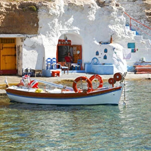 Fishing port of Mandraki on the island of Milos, Cyclades, Greece