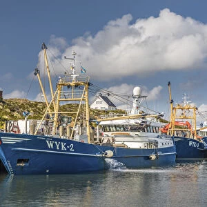 Fishing trawler in the port of Hoernum, Sylt, Schleswig-Holstein, Germany