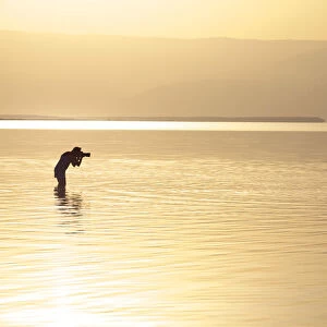 Floating In The Dead Sea (lowest place on Earth), Ein Bokek, Israel, Middle East