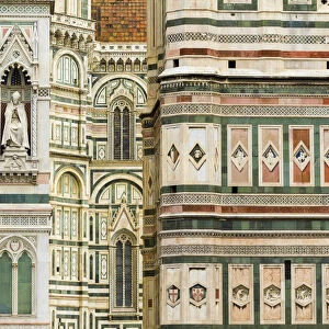 Florence, Tuscany, Italy. Details of the Cathedrals architecture