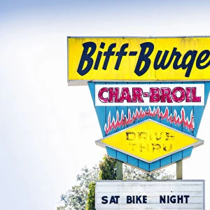 Florida, Saint Petersburg, Bif-Burger Sign, Retro 1950s Restaurant, Drive-In, Roadside