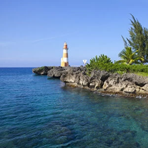 Folly Point Lighthouse, Port Antonio, Portland Parish, Jamaica, Caribbean