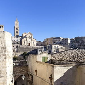 Foreshortening of Sassi of Matera district, Basilicata, Italy