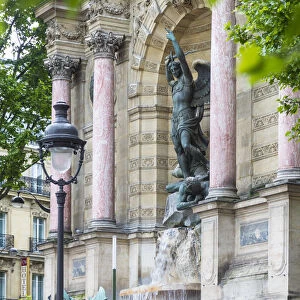 Fountaine St. Michel, Place St. Michel, Rive Gauche, Paris, France