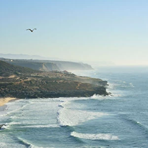 Foz do Lizandro and Atlantic ocean coastline between Ericeira and Cabo da Roca. Portugal