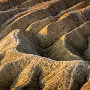 Full frame abstract shot of natural rock formations at Zabriskie Point