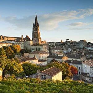 France, Aquitaine Region, Gironde Department, St-Emilion, wine town, town view with