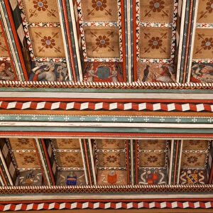 France, Languedoc-Roussillon, Aude, Saint Hilaire, The Abbey, Painted Ceiling of the