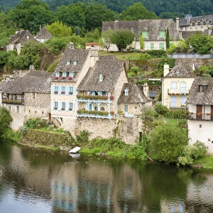 French town of Argentat on the Dordogne River, Correze department, Limousin