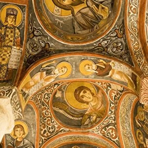 Frescoes, rock-cut Byzantine Karanlik Kilise (Dark Church)