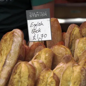 Fresh bread and pastries for sale in Borough Market