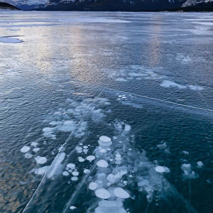 Frozen Methane Bubbles on Abraham Lake, Aberta, Canada