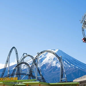 Fuji-Q Highland, Fujiyoshida, Yamanashi prefecture, Japan. The Fujiyama roller coaster