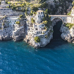 Furore Fjord from above, Amalfi Coast, Campania, Italy