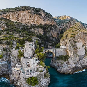 Furore fjord, Amalfi Coast, Gulf of Salerno, Salerno province, Campania, Italy