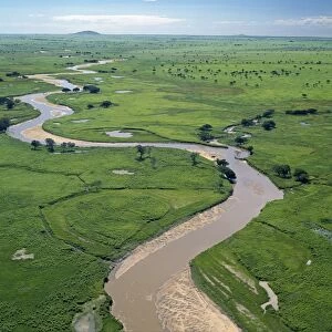 The Garamba River winds it way through the grasslands of the Garamba National Park in Northern Congo