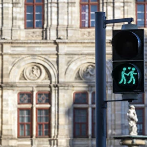 Gay-themed traffic light, Vienna, Austria