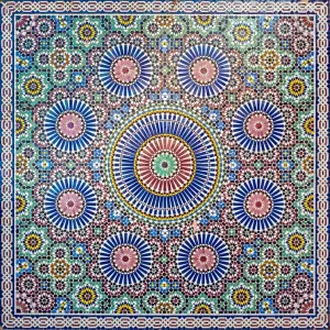 Geometric Tiles at the Marrakech Museum Print