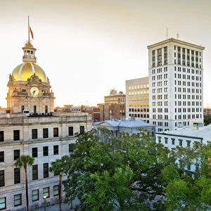 Georgia, Savannah, City Hall, Gold Dome, Skyline