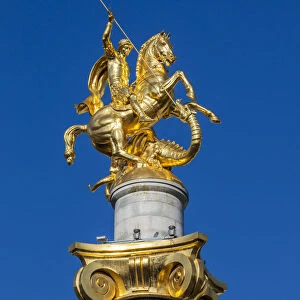 Georgia, Tbilisi, Liberty Square, St. Geroge and Dragon Column