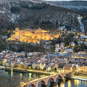 Germany, Baden-Württemberg, Heidelberg. Schloss Heidelberg castle, Alte Brucke