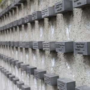 Germany, Hessen, Frankfurt-am-Main, Jewish cemetery, wall with names of Holocaust