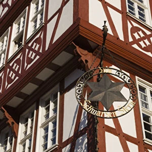 Germany, Hessen, Frankfurt-am-Main, Old Town, Romerberg square, half-timbered building