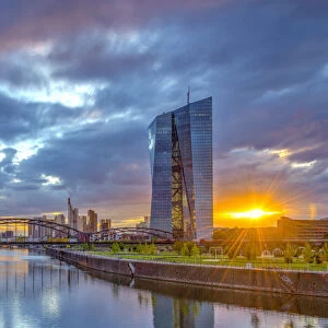 Germany, Hessen, Frankfurt Am Main, Ostend, River Main, New European Central Bank