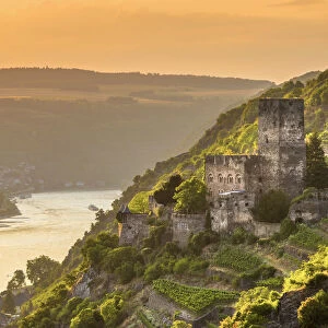 Germany, Rhineland Palatinate, River Rhine, Kaub, Burg Gutenfels or Kaub Castle