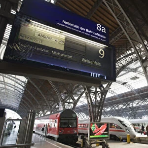 Germany, Saxony, Leipzig, Main Train Station, Train schedule