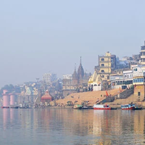 The ghats along the Ganges river banks, Varanasi, India