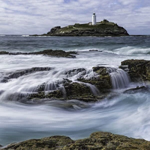 Godrevy Lighthouse, St, Ives Bay, Cornwall, England, UK