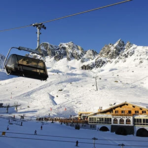 Gondola lift, Restaurant La Marmotte, Alpe Trida, Samnaun, Switzerland