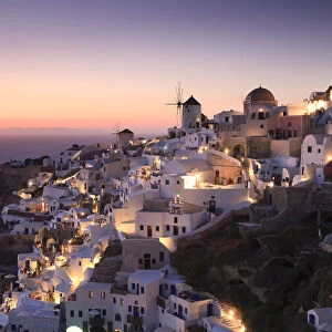 Greece, Cyclades, Santorini, Oia Town and Santorini Caldera