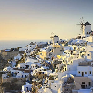 Greece, Cyclades, Santorini, Oia Town and Santorini Caldera