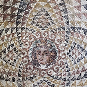 Greece, Peloponese Region, Corinth, Ancient Corinth, museum, mosaic from Roman Villa