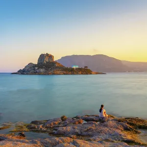Greece Print: Dodecanese Coastline at Kamari Bay