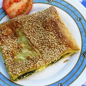 Greek Cuisine. Spanokopita. Spinach and Cheese Pie