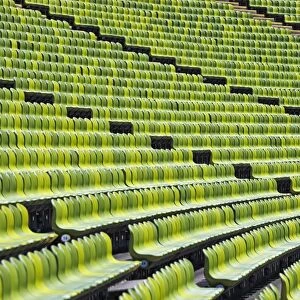 Green stadium seating in the Munich Olympic Stadium, Munich Olympic Park