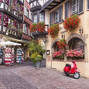 Half-timbered houses in the old town of Colmar, Alsatian Wine Route, France