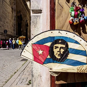 Hand Fan with Che Guevara, La Habana Vieja, Havana, La Habana Province, Cuba