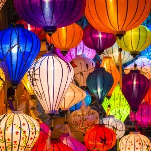 Hand-made silk lanterns for sale on the street in Hoi An, Quang Nam Province, Vietnam Hand-made silk lanterns for sale on the street in Hoi An, Quang Nam Province, Vietnam