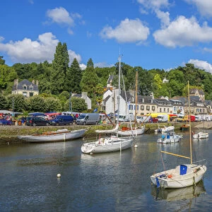 Harbor of Pont-Aven with river Aven, Finisterre, Brittany, France