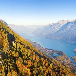 Harder Kulm, Lake Brienz and Interlaken valley, Berner Oberland, Switzerland, Europe